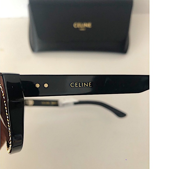 Céline - 07 Sunglasses in Acetate with Crystals and Metal - Black - Sunglasses - Picture 12 of 15